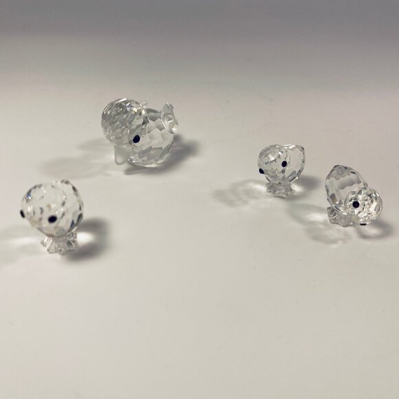 Set of 4 Swarovski crystal mother duck and three ducklings figurines-No Box - Picture 8 of 8